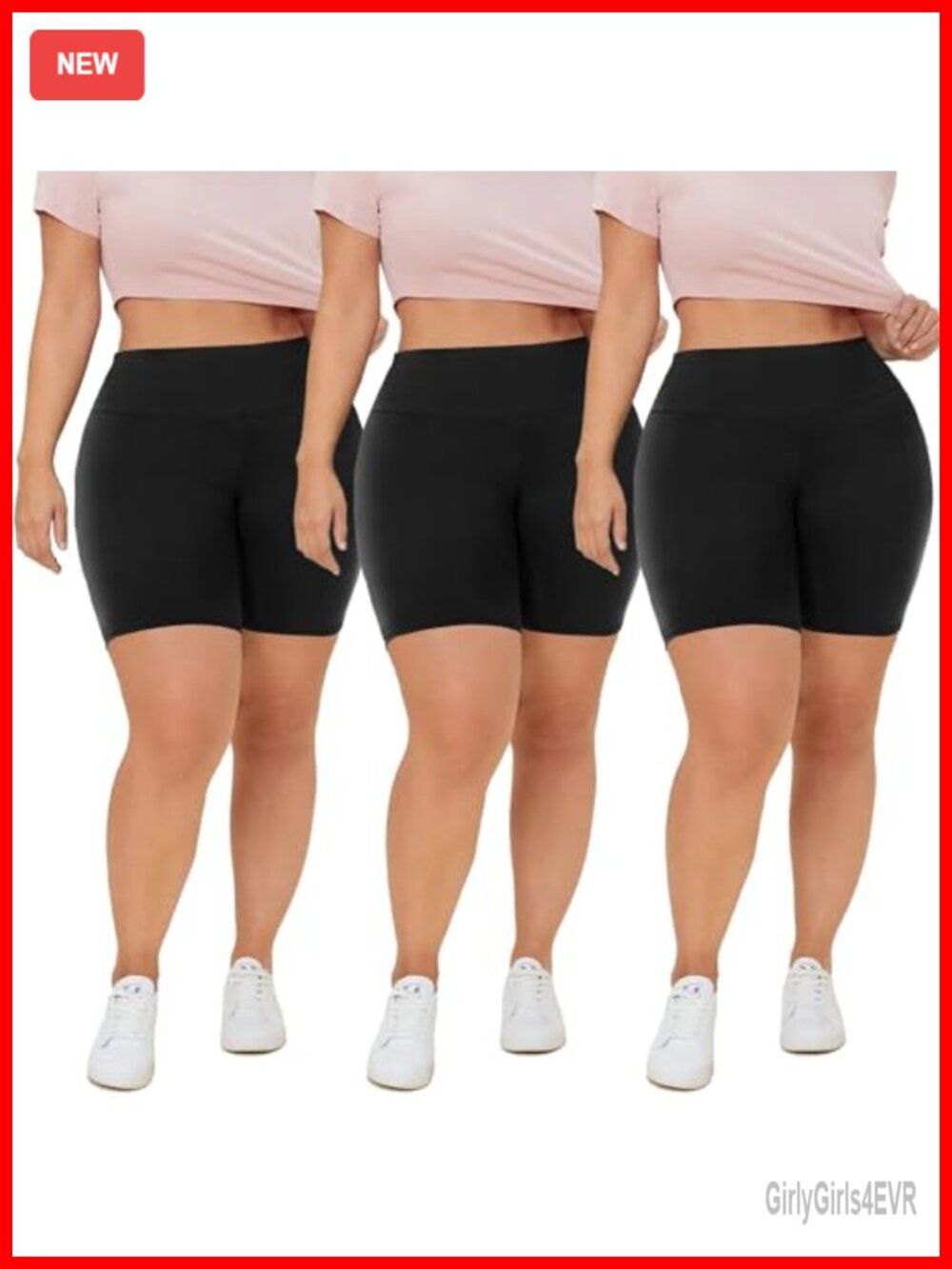 Plus Size Biker Shorts 3 Pack High Waisted Athletic Yoga Shorts